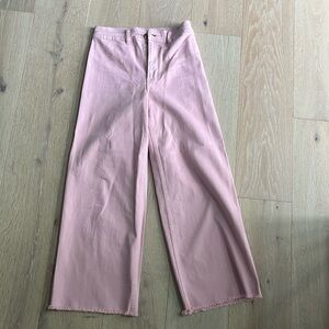 Light pink wide leg jeans